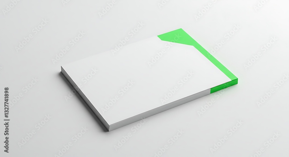 White and Green Stationary Mockup on a Clean Backdrop for Branding Display White and Green Stationary Mockup on a Clean Backdrop for Branding Display