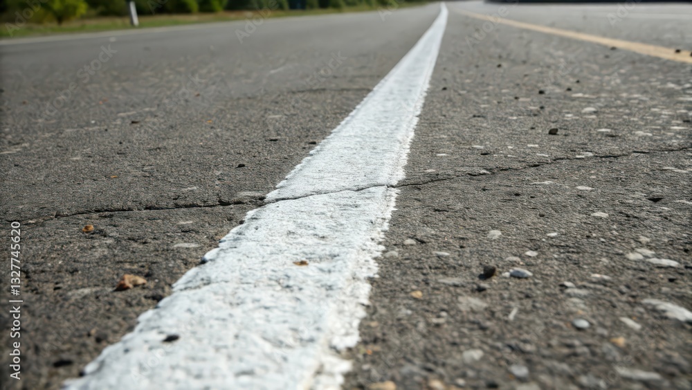 Obraz premium White Line on Asphalt Road