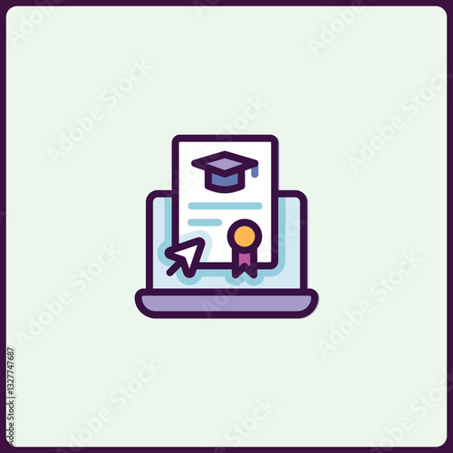 Wallpaper Mural Online education concept icon, e-learning and graduation certificate vector Torontodigital.ca