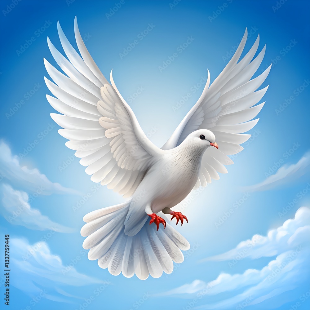 Fototapeta premium white dove flying in the sky
