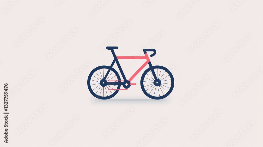 Obraz premium Minimalist Bicycle Illustration Modern Design for Fitness Transportation and EcoFriendly Tr