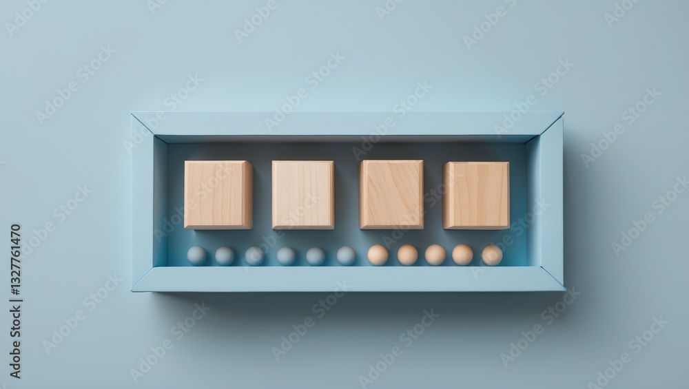 Loading the progress bar using wooden cubes. Loading the progress bar using wooden cubes.