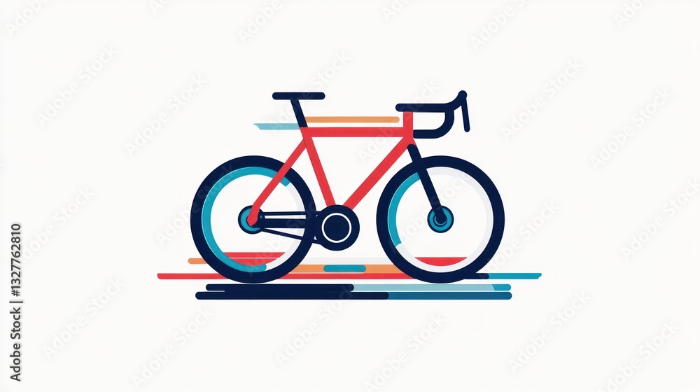 Fototapeta premium Stylish Bicycle Illustration with Modern Design Elements for Fitness Transportation and Lifes