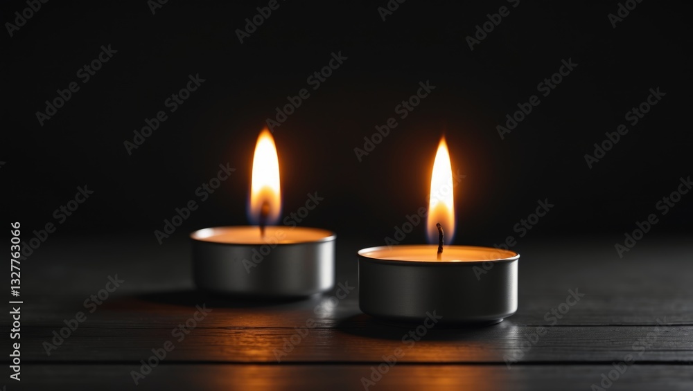 Candles lit in the background. There's space for your text. The concept of mourn, grief, or mourning. Candles lit in the background. There's space for your text. The concept of mourn, grief, or mourning.