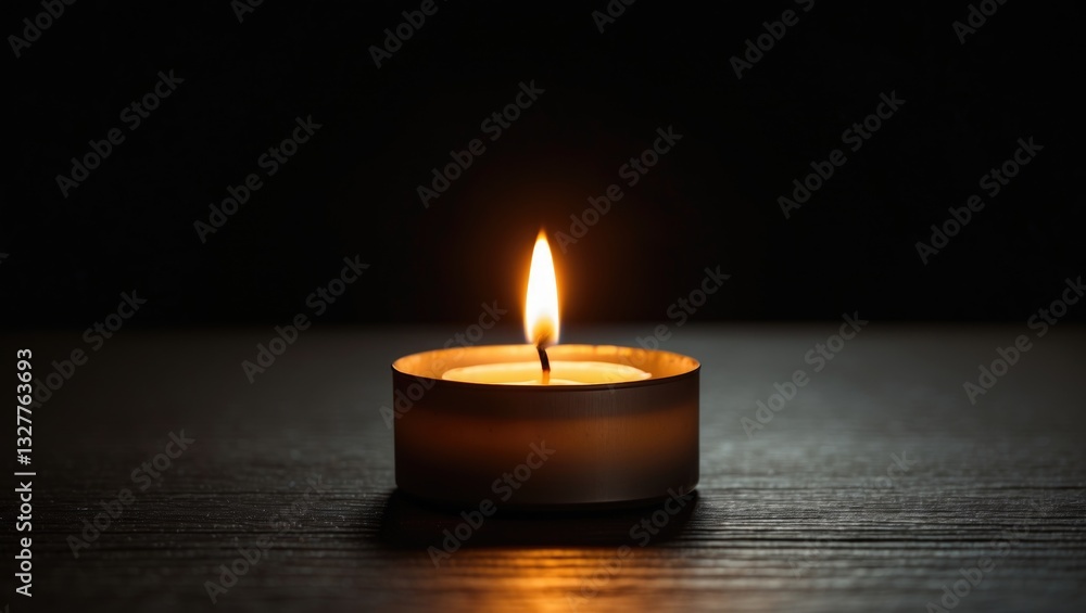 Burning candle at the center of a dark background. The idea of mourning, grief, or sorrow. Burning candle at the center of a dark background. The idea of mourning, grief, or sorrow.