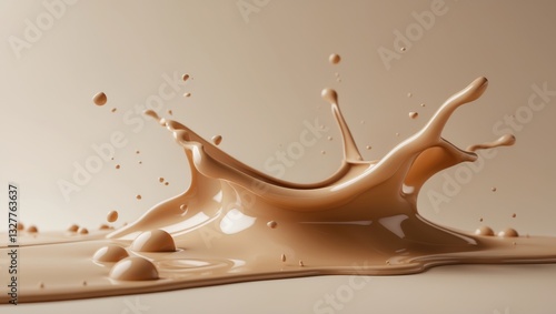 Chocolate milk splash on a pristine background
