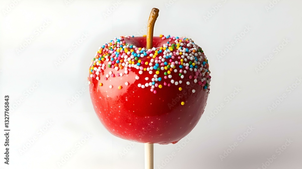 Obraz premium Candy Apple with Sprinkles isolated on white background
