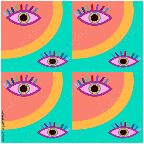 pattern color with drawing vector image