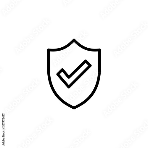 Shield check mark icon logo design. Protection approve sign. Insurance icon