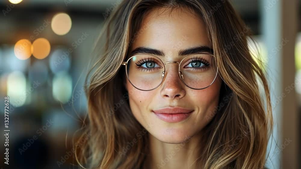 Portrait of a Beautiful Woman with Glasses Portrait of a Beautiful Woman with Glasses
