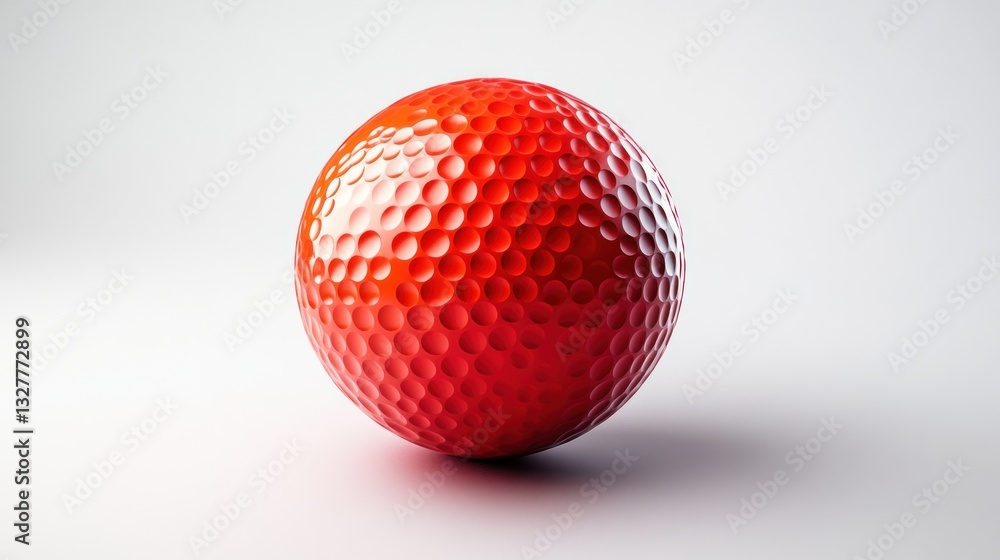 Vibrant Red Golf Ball with Dimples on a Clean Background Ideal for Sports Fitness and Recrea Vibrant Red Golf Ball with Dimples on a Clean Background Ideal for Sports Fitness and Recrea
