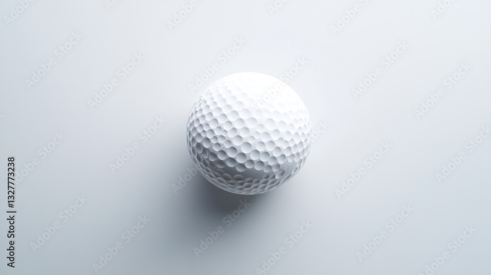 A pristine white golf ball on a minimalist background ideal for sports design and product ph A pristine white golf ball on a minimalist background ideal for sports design and product ph