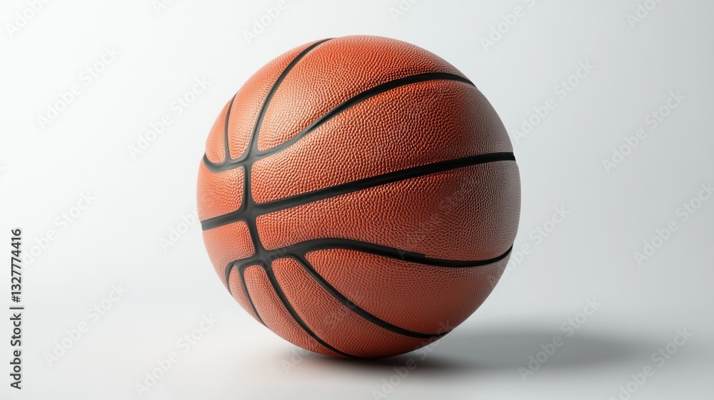 Fototapeta premium A classic basketball on a clean white background ideal for sports fitness and recreation the