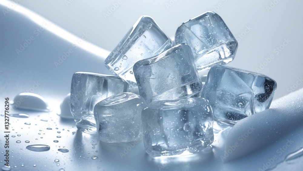 Obraz premium ice cubes in liquid water
