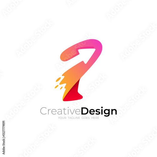 P logo and arrow design combination, business logos