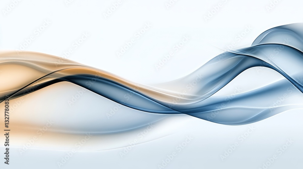Naklejka premium Abstract wave patterns in soft hues of blue and orange, creating a serene background for design