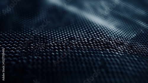 A close-up view of a textured, dark fabric showcasing intricate patterns and details.