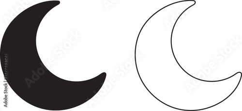 Set of Moon Illustrations – High-Quality Lunar Phase Vector Collection on White Background