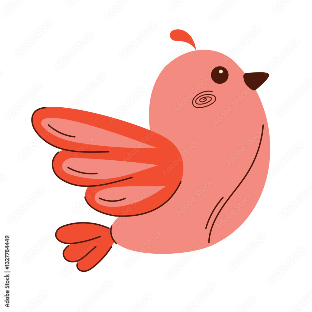 Obraz premium Bright red bird. Vector element. Flat style. Colored