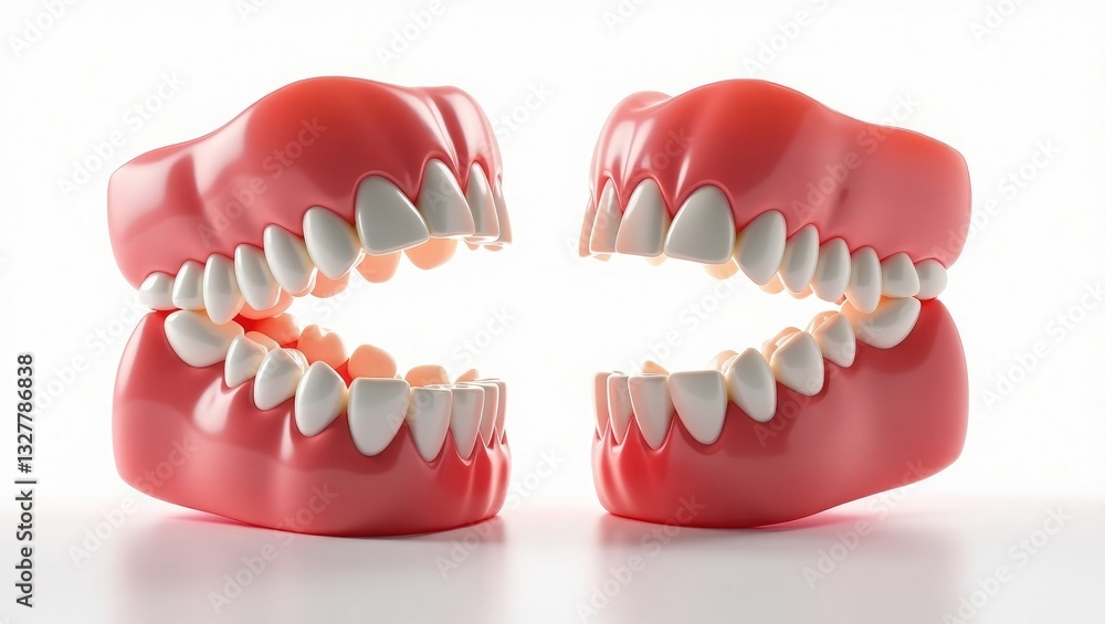 Obraz premium Teeth, observed from the mouth, isolated with a path.