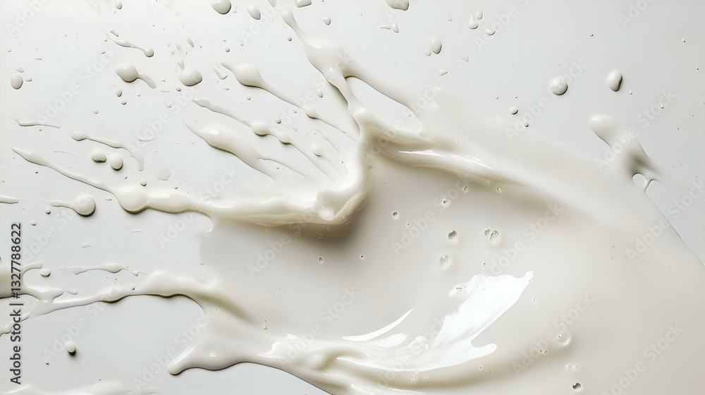 Splashing milk in a swirling shape on a white Splashing milk in a swirling shape on a white