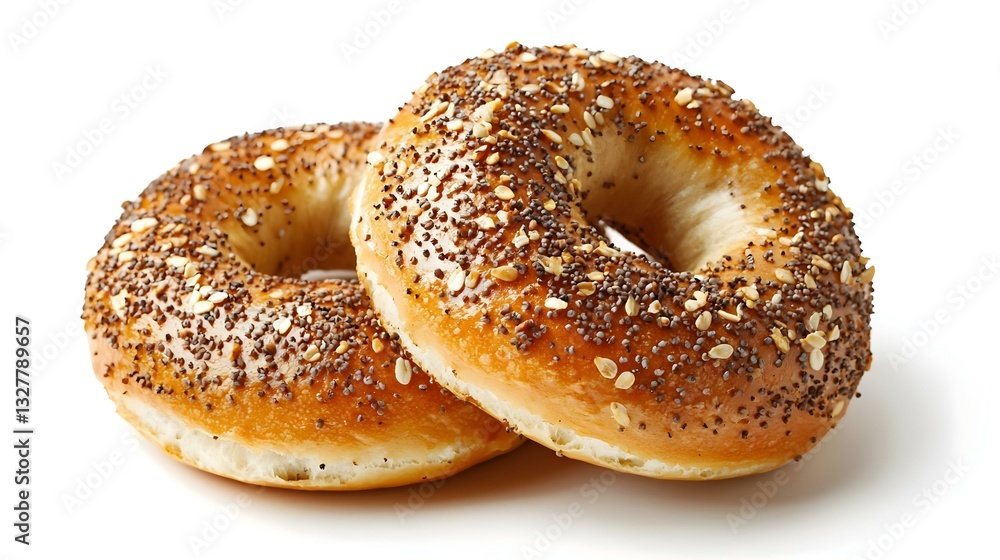 A bagel on a white background A bagel on a white background