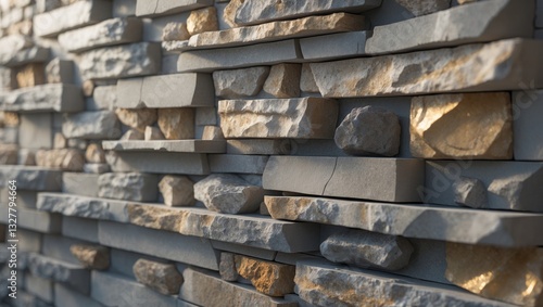 Stone Veneers, wall cladding constructed from layered slabs of natural stone.
