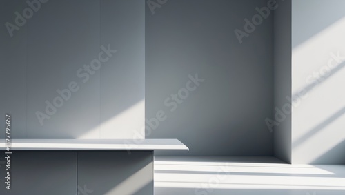 Wallpaper Mural Background Grey Studio White Space Empty Gray Wall Desk Kitchen Overlay Podium Shadow 3D Minimal Solid Surface Pattern Abstract Texture Design Mockup Minimal Floor Wall Scene Loft Cement Kitchen Di... Torontodigital.ca