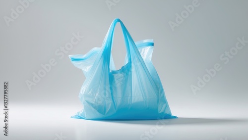 Wallpaper Mural One light blue plastic bag on a white background Torontodigital.ca
