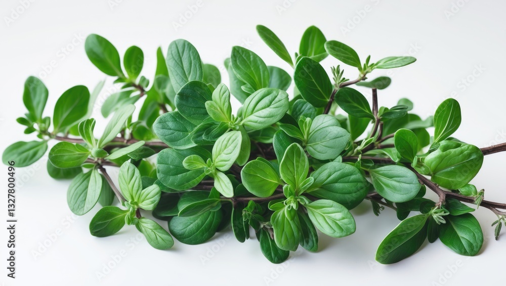 Oregano leaves and marjoram branch, isolated against a background. Oregano leaves and marjoram branch, isolated against a background.