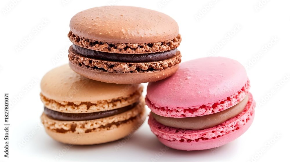 Colorful Macarons Isolated on White Background Colorful Macarons Isolated on White Background