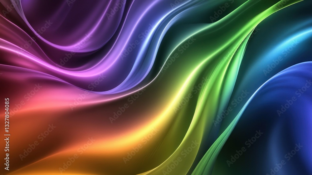 Naklejka premium Abstract Rainbow Flowing Lines