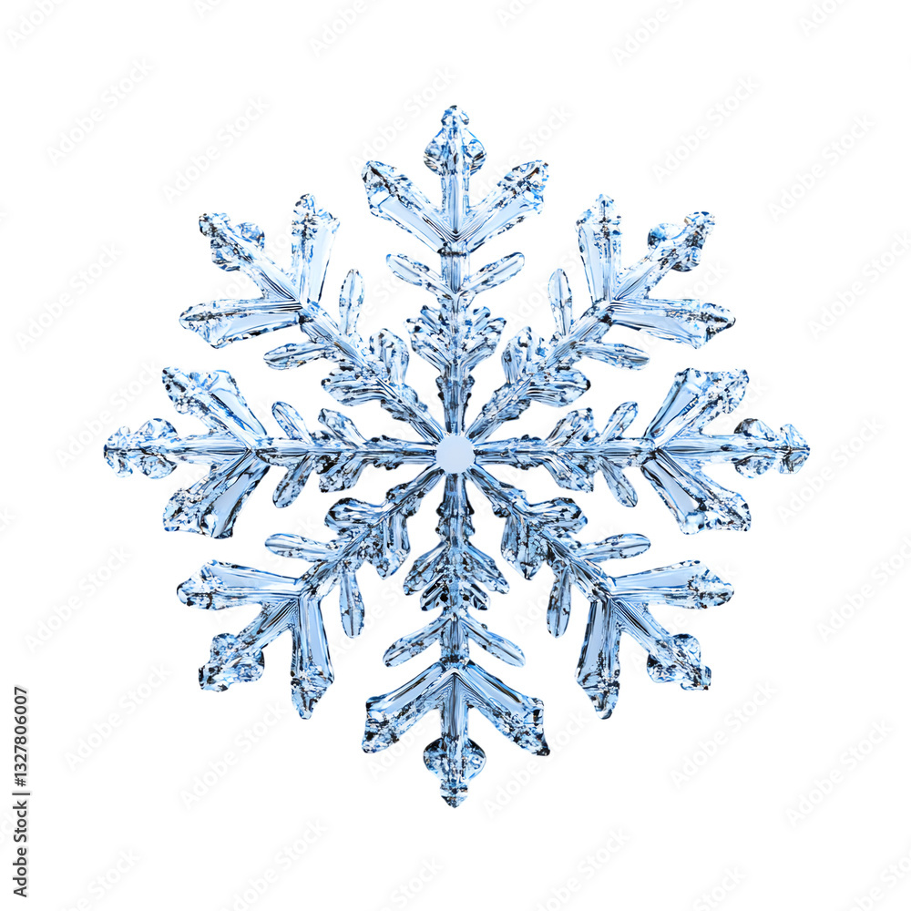 Fluffy 3D Cartoon Snowflake with Sparkling Edge Isolated on Transparent Background Fluffy 3D Cartoon Snowflake with Sparkling Edge Isolated on Transparent Background