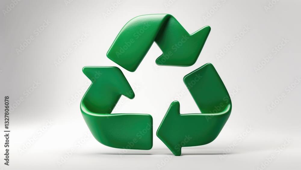 Obraz premium Green recycle symbol isolated on a transparent background.