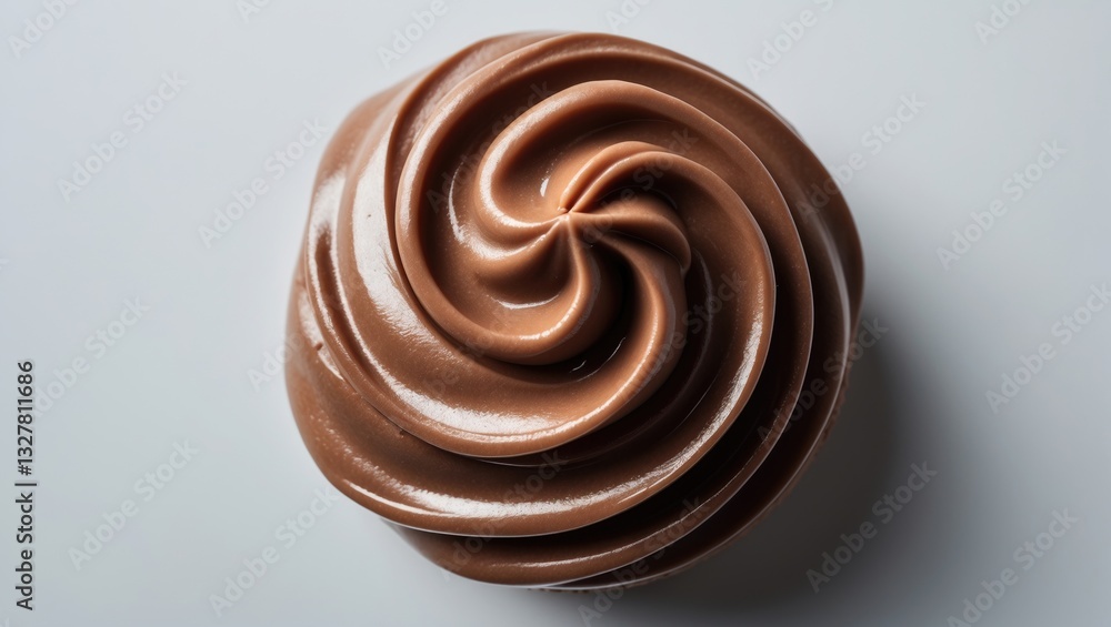 Hazelnut cream against a white background, viewed from above. Hazelnut cream against a white background, viewed from above.