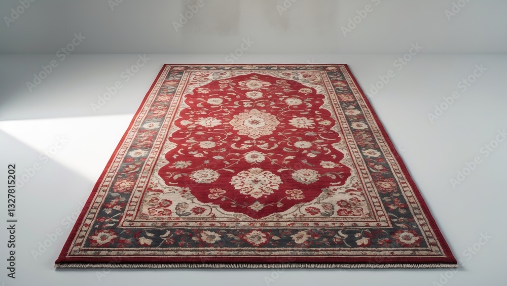 Soft carpet with lovely design set against a white background. Soft carpet with lovely design set against a white background.