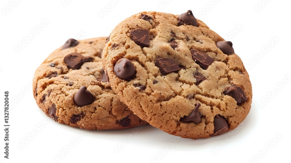 Two Chocolate chip cookies isolated on white Two Chocolate chip cookies isolated on white