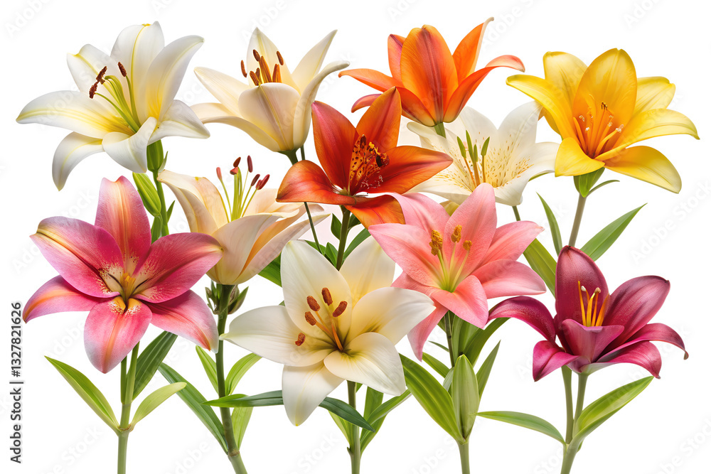 Fototapeta premium bouquet of flowers on white