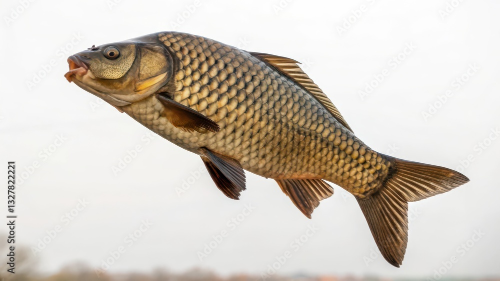 Fototapeta premium Carp Fish on White Background