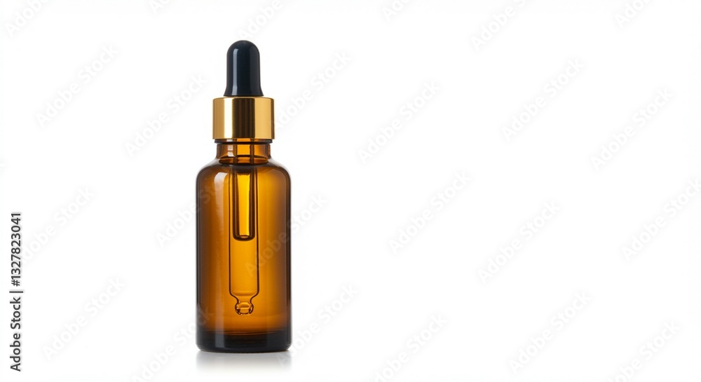Amber Glass Dropper Bottle: Minimalist Product Photography Amber Glass Dropper Bottle: Minimalist Product Photography