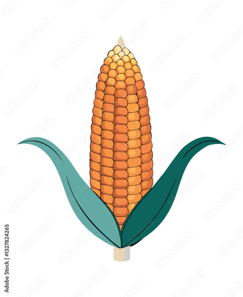 Obraz premium Colorful Corn on the Cob Illustration - Vibrant Maize Art for Design