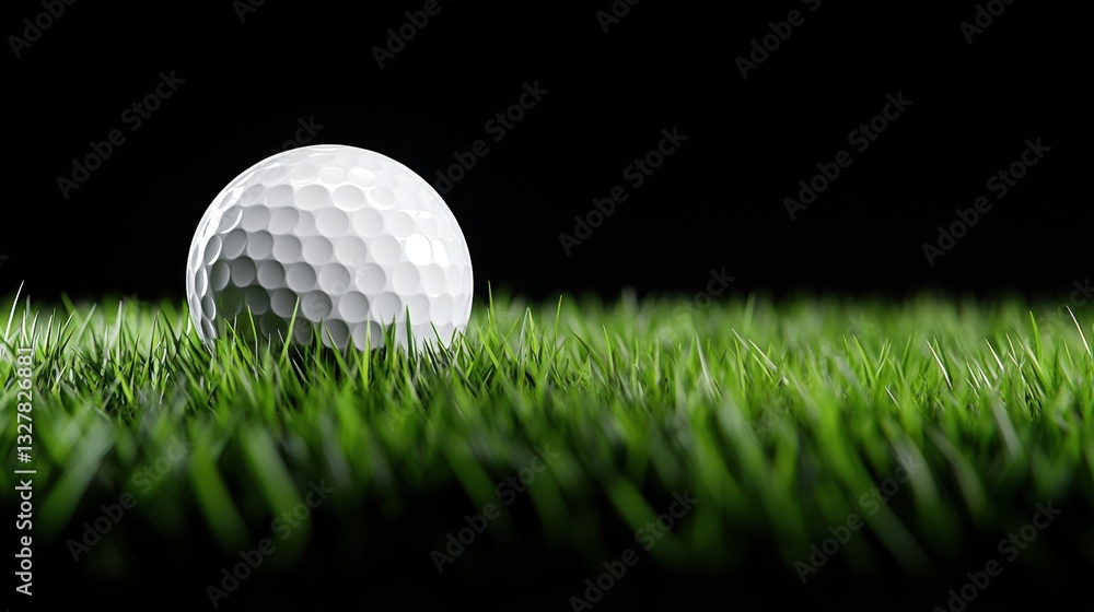 Golf Ball on Grass with Dark Background Golf Ball on Grass with Dark Background