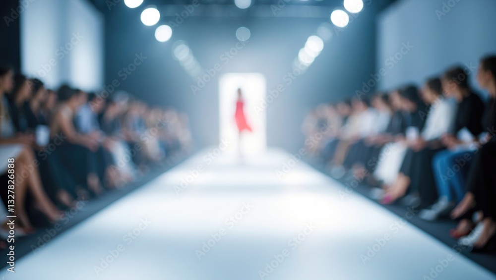 Obraz premium Blurred background of fashion runway catwalk, out-of-focus empty runway during fashion show.