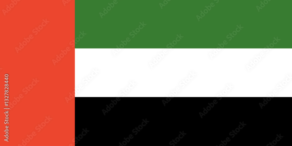 Obraz premium United Arab Emirates flag. Official colors and proportions. National United Arab Emirates flag. 