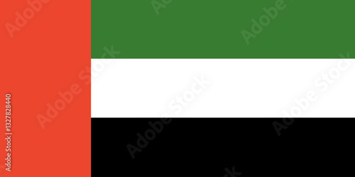 United Arab Emirates flag. Official colors and proportions. National United Arab Emirates flag. 