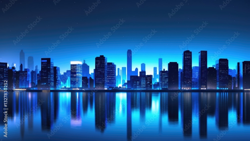 Fototapeta premium blue neon illuminated backdrop