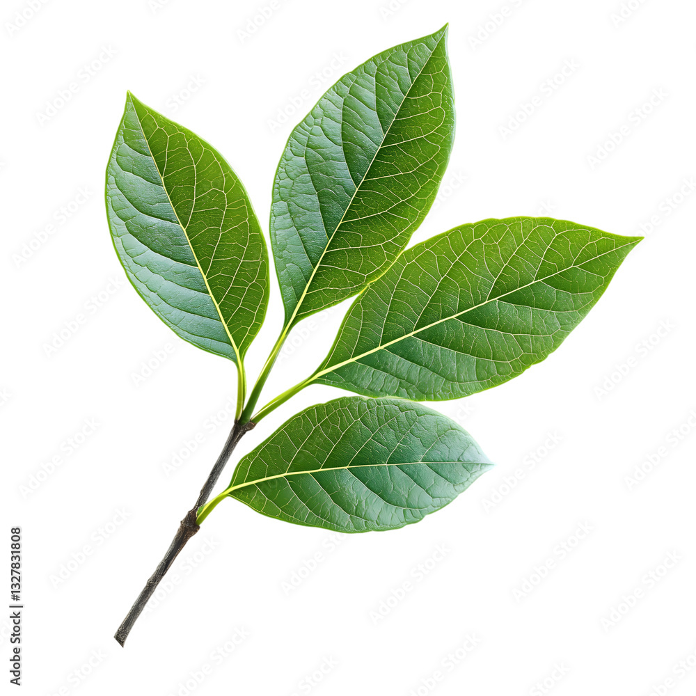 Fototapeta premium Close Up of a Fresh Green Leaf with a Clean Aesthetic