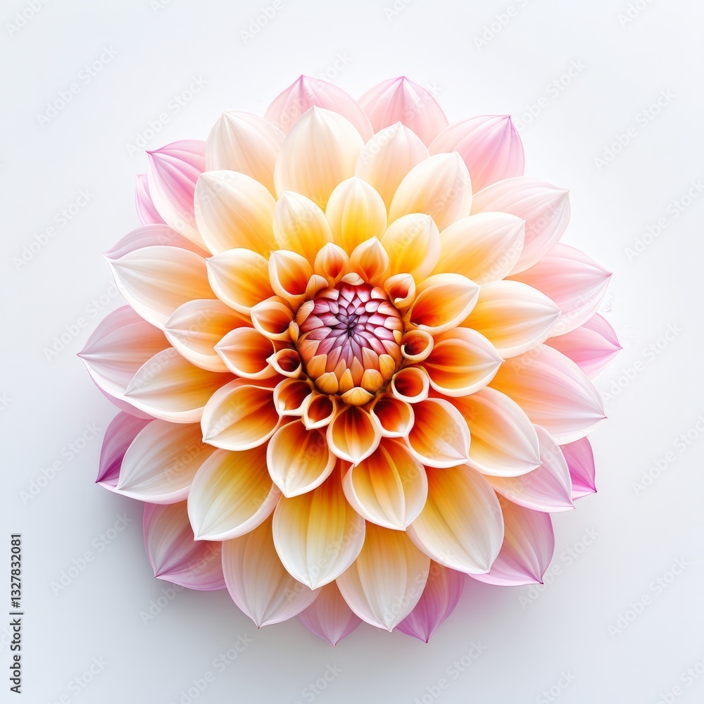 Fototapeta premium A large, bright pink and yellow flower with a white center