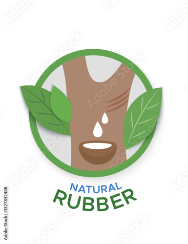 Natural rubber eco friendly save world vector symbol. Colorful icon isolated on a white background.