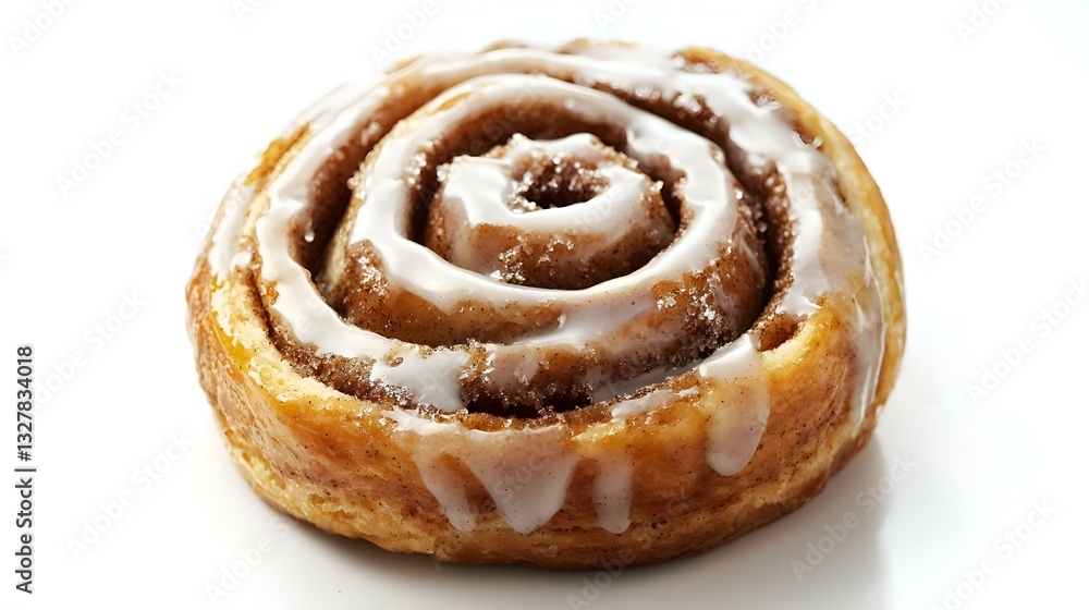 Fototapeta premium Cinnamon Roll Isolated on White Background